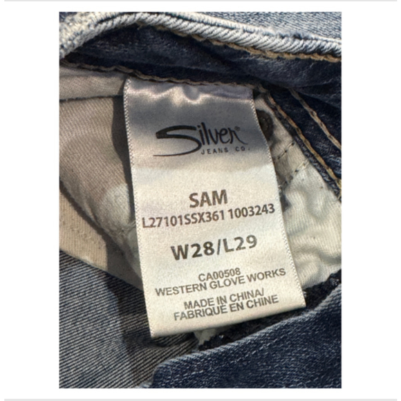 Silver Jeans Sam Denim Distressed Straight Leg Jeans - Picture 4 of 8